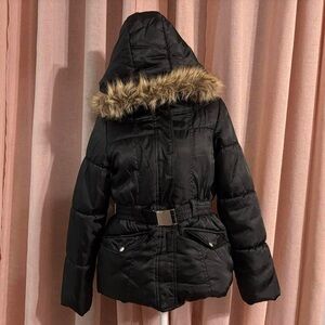 BCX Girl Y2k Faux Fur Puffer Jacket Sz XLarge (16) GIRLS 2000s Y2k